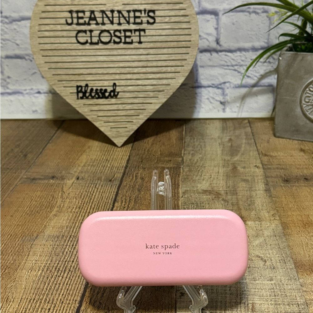 Kate Spade Pink & Green Colorblock Hardcase Eyeglass Sunglass Case.